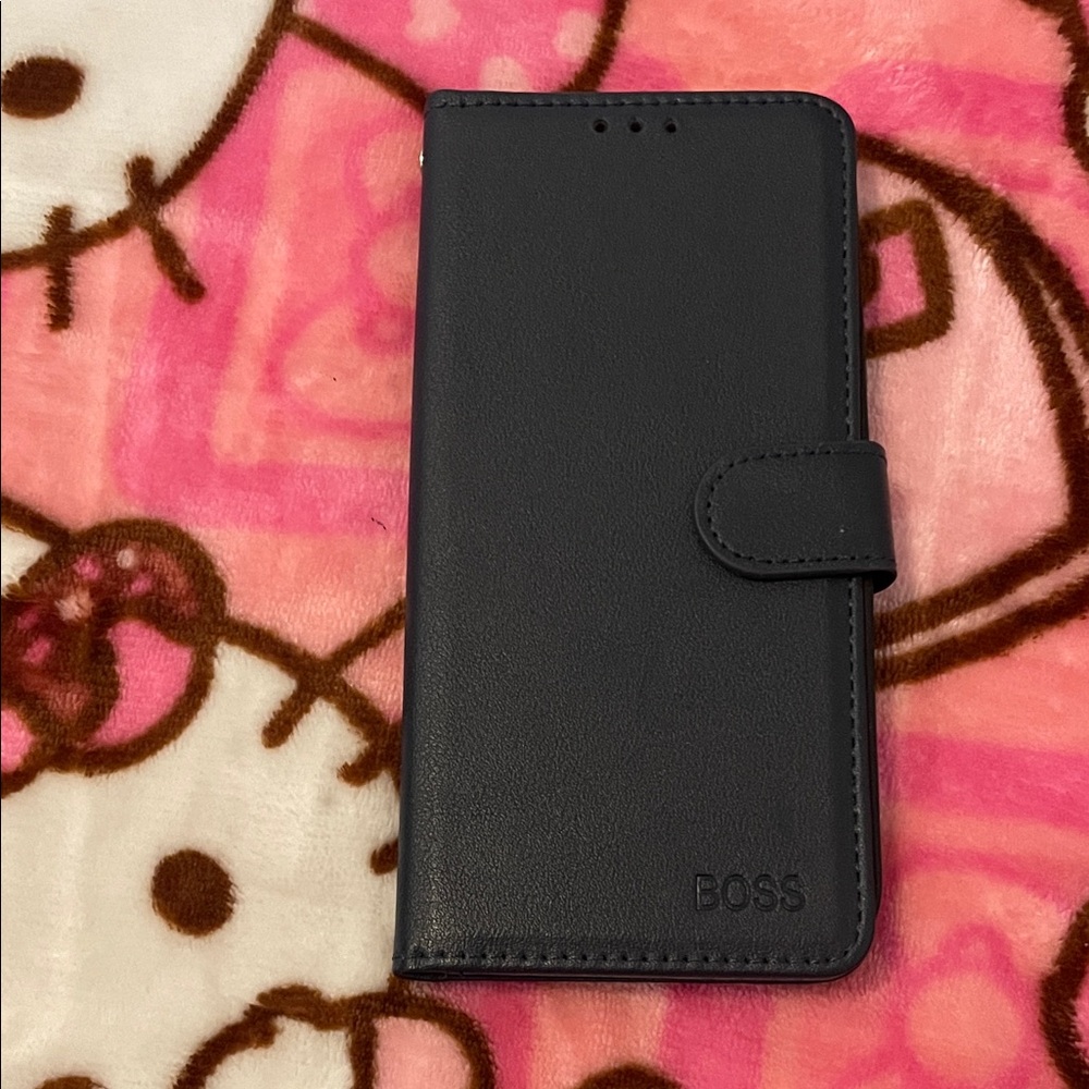Boss Black Leather Folio Phone Case